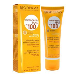 کرم ضد آفتاب بژ روشن بایودرما مناسب پوست نرمال تا خشک مدل Photoderm MAX Cream SPF 100 حجم 40 میل