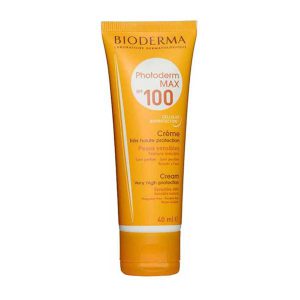 کرم ضد آفتاب بی رنگ بایودرما مناسب پوست نرمال تا خشک مدل Photoderm MAX Cream SPF 100 حجم 40 میل