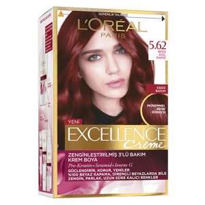 کیت رنگ مو لورآل مدل Excellence شماره 5.62 شرابی