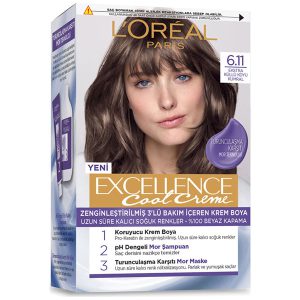 کیت رنگ مو لورآل مدل Excellence شماره 6.11 دودی تیره