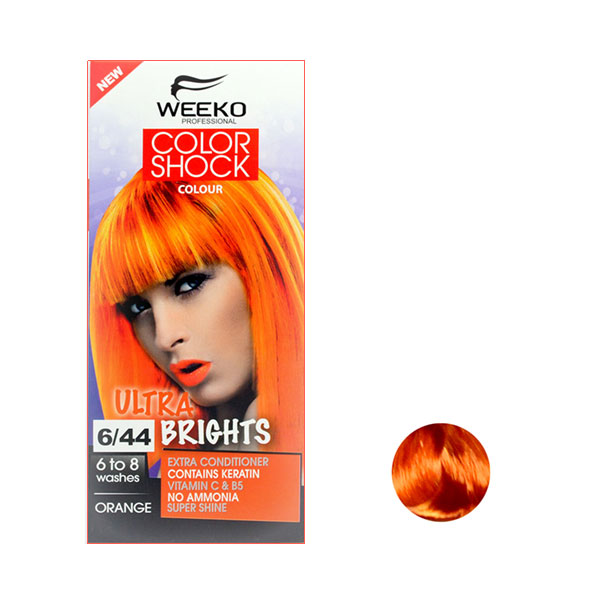 کیت رنگ مو ویکو مدل color shock شماره 6/44 نارنجی حجم 80 میل