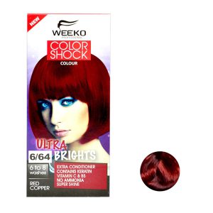 کیت رنگ مو ویکو مدل color shock شماره 6/64 قرمز ارغوانی حجم 80 میل