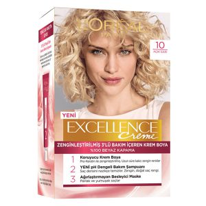 کیت رنگ مو لورآل مدل Excellence شماره 10 بلوند طلایی